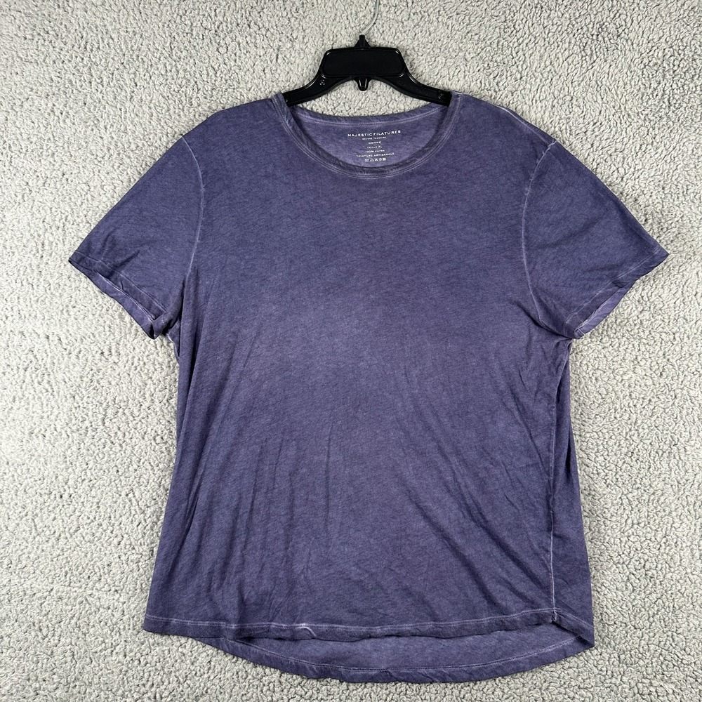 Majestic Filatures Deluxe T-Shirt Mens XL Hand Dyed 100% Cotton Crew Neck Purple